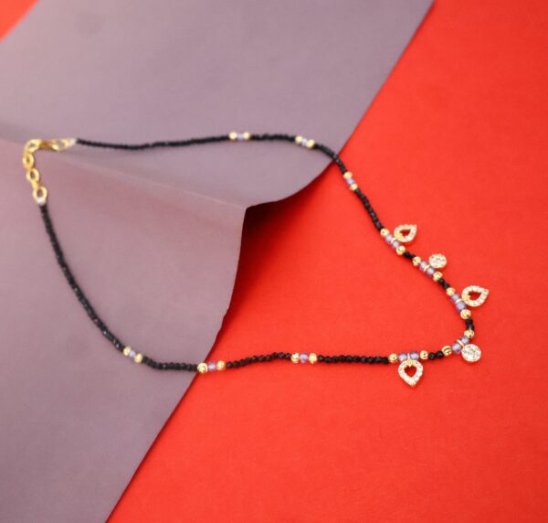 Stylish Black Beaded Mangalsutra Necklace - Image 3