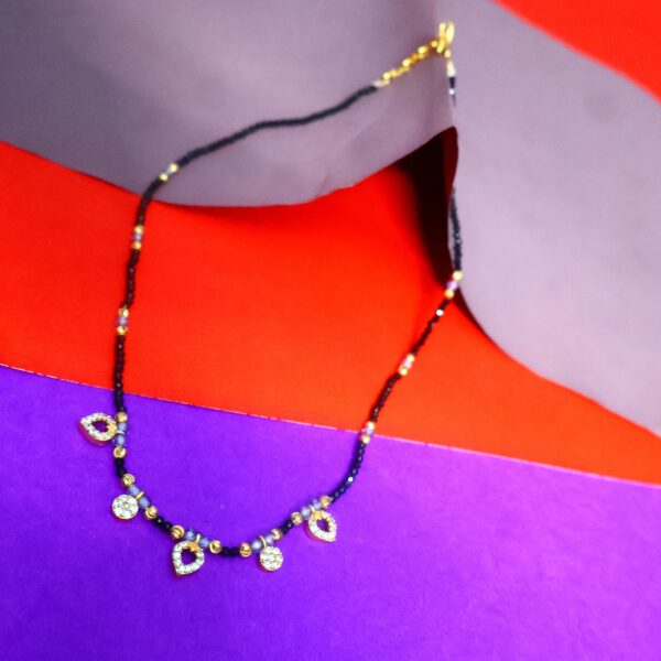Stylish Black Beaded Mangalsutra Necklace - Image 4
