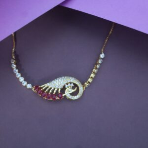 Elegant Peacock Motif Gold Plated Necklace