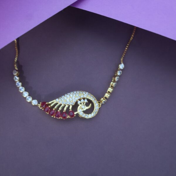 Elegant Peacock Motif Gold Plated Necklace