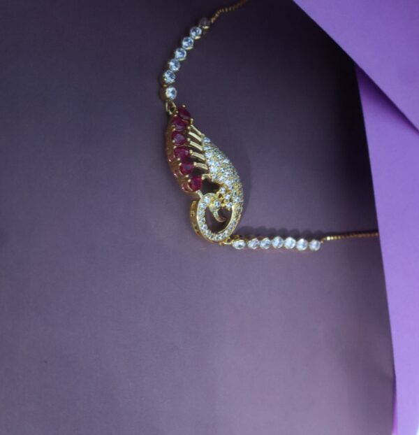 Elegant Peacock Motif Gold Plated Necklace - Image 2