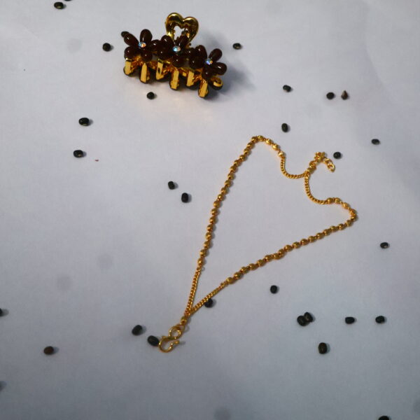 Elegant Gold-Plated Beaded Chain - Image 2