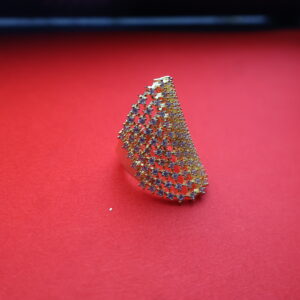 Dazzling Full Finger CZ Stone Gold Plated Ring