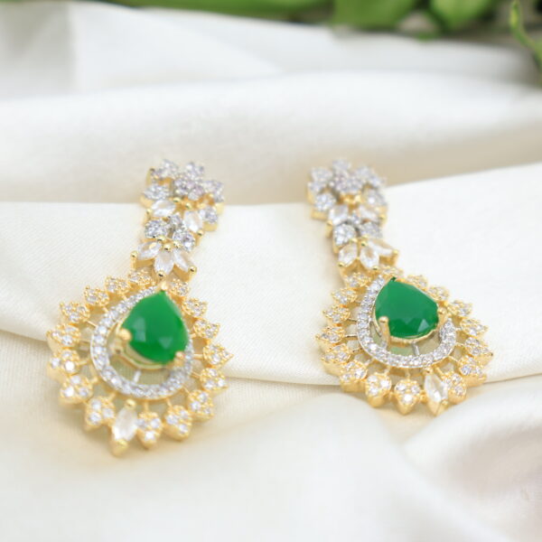 Royal Ruby green Diamond Necklace Set - Image 2