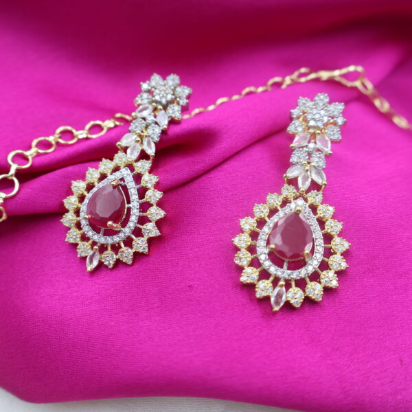 Royal Ruby Diamond Necklace Set - Image 2
