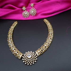 Crystal Bloom Kundan Necklace Set