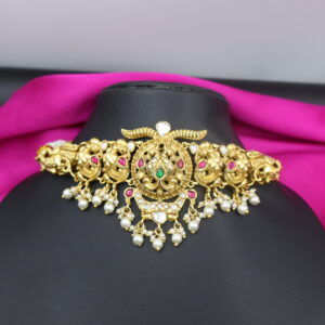Peacock Motif Antique Choker with Kemp & Pearl Detailing