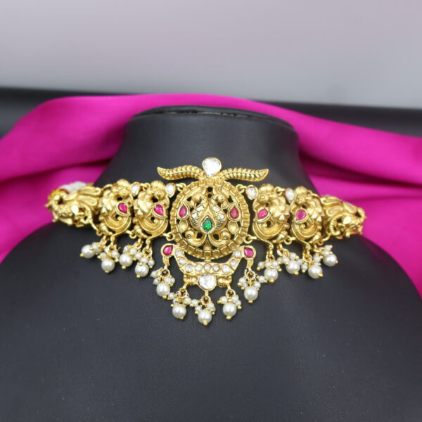 Peacock Motif Antique Choker with Kemp & Pearl Detailing