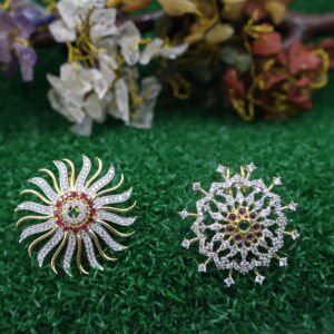 Radiant Floral Designer Brooch Set