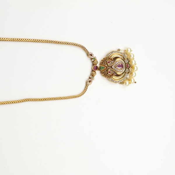 Regal Temple Design Gold-Plated Necklace - Image 2